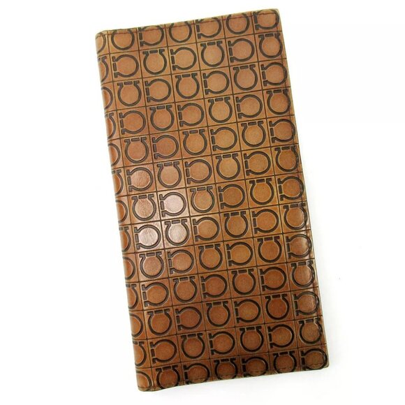 Salvatore Ferragamo Long Bill Compartment Gancini Leather Used Authentic - Picture 15 of 16